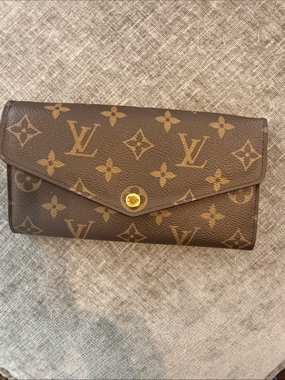 Authentic Louis Vuitton Monogram Canvas Envelope Wallet with D Rings for Chain